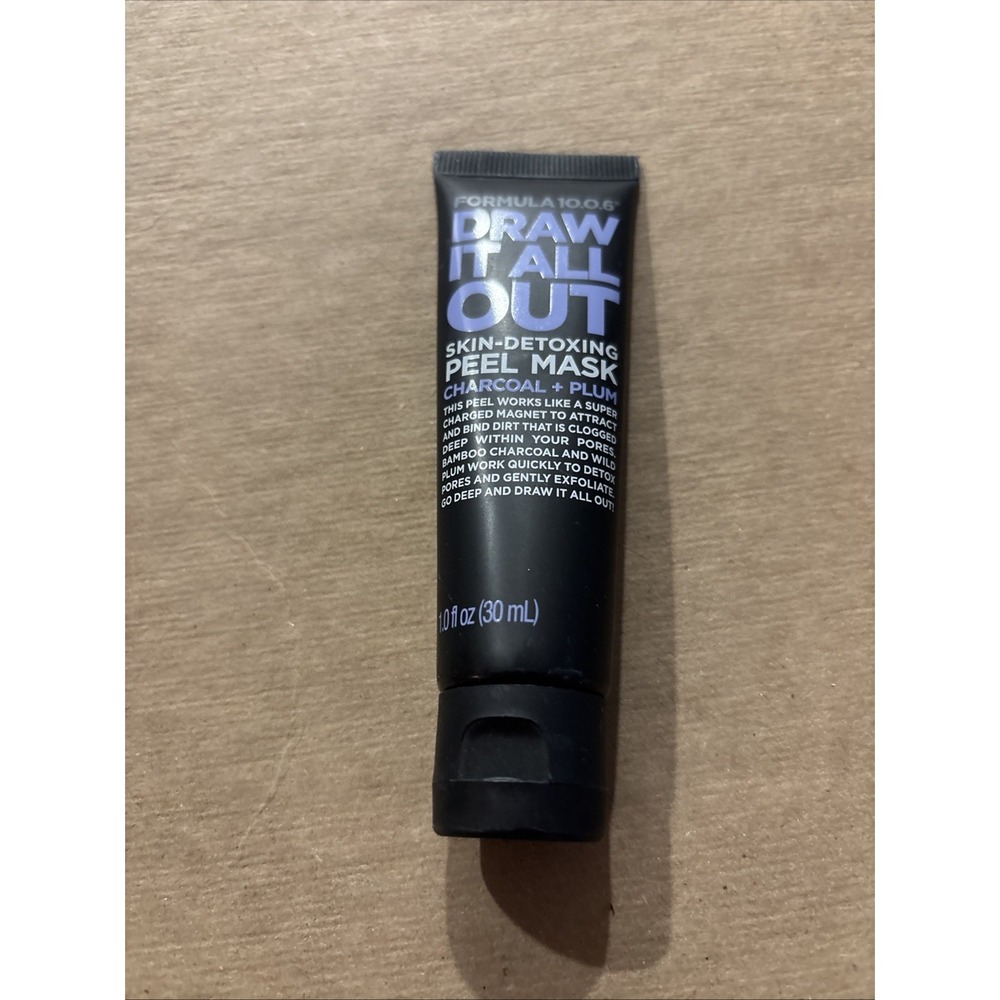 Formula 10.0.6 Draw It All Out Skin Detoxing Peel Mask in Charcoal Plum 1 oz NEW